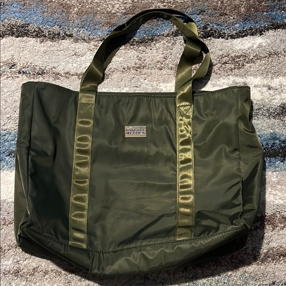 Badgley Mischka Olive Green Tote Bag